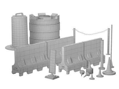 road barriers 3D model