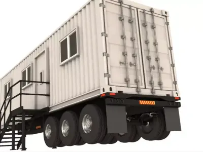 Detailed Portable Building Trailer 3D model