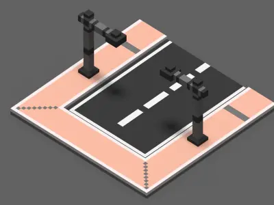 Road Voxel - 5 Low-poly 3D model