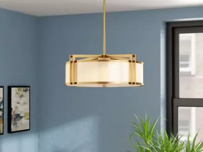 Light Shaded Drum Chandelier 3D model