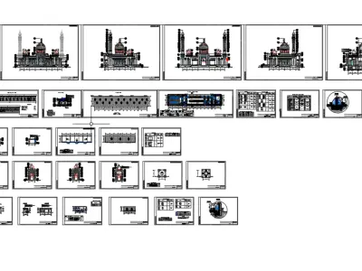 Mosque with architectural design 3D model
