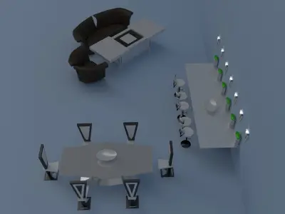 Interiour Boundle Opera 30 low-poly Game-ready Low-poly 3D model