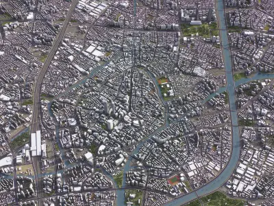 Wuxi - 3D City Model Low-poly 3D model
