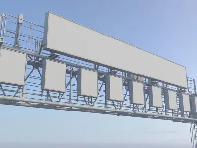 Electronic traffic information display Low-poly 3D model