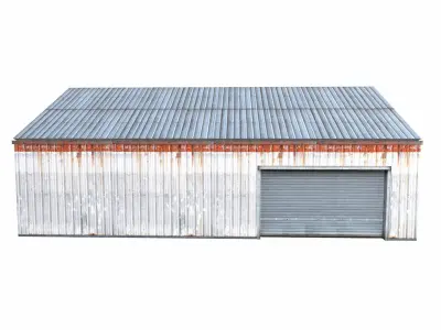 Hanger Industrial Warehouse Low-poly 3D model
