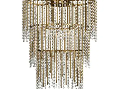 Crystal Wind Chimes Bronze Chandelier Low-poly 3D model