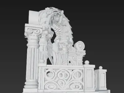 Gothic Angel Monumental Altar 3D model