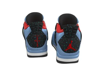 Air Jordan 4 Travis Scott Shoes 3D model