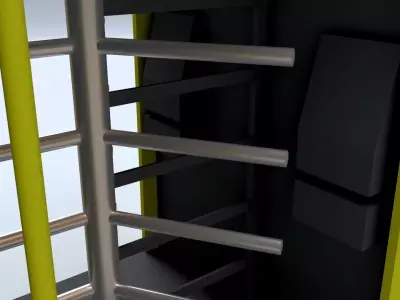 Construction Site Access Cabin   Turnstile Entry Low-poly 3D model