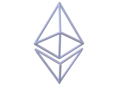 Neon Ethereum v1 001 Low-poly 3D model