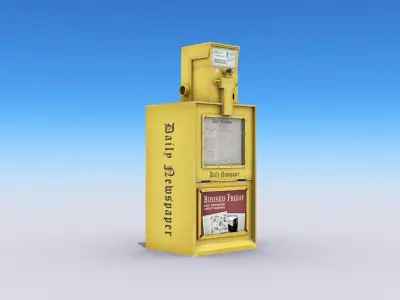 Newspaper Machine Low-poly 3D model