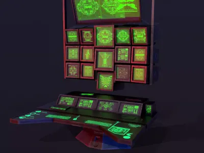 Sci-Fi Control Desk  Low-poly 3D model