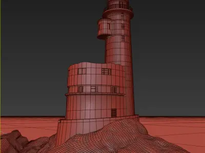 Old LightHouse V-ray scene 3D model