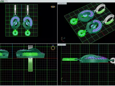 JEWELRY computer screen showing earrings 3D print model