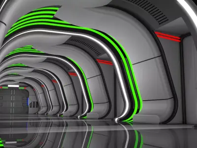 Sci Fi Corridor 3D model 105