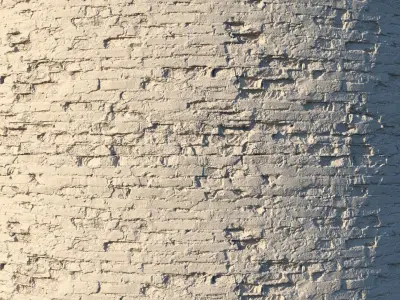 Old painted brick wall  02 Low-poly 3D model