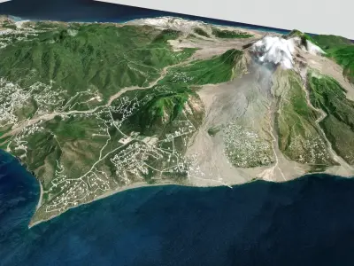 Montserrat  island Caribbean 3D model