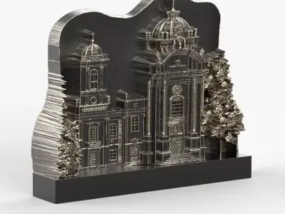 Dominican Cathedral in Lviv relief 3D print model