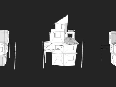 House 08 Low-poly 3D model