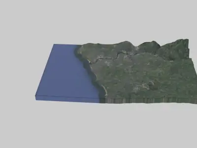 Tyneside City Low-poly 3D model