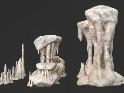 Cave Rocks Set 01 Low-poly 3D model