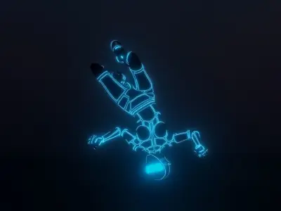 Futuristic Astronaut Woman 3D model