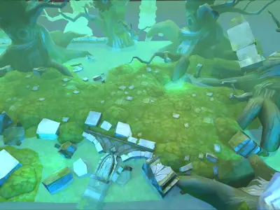 Fantasy Chess RPG Environment - Swamp Ruins Low-poly 3D model