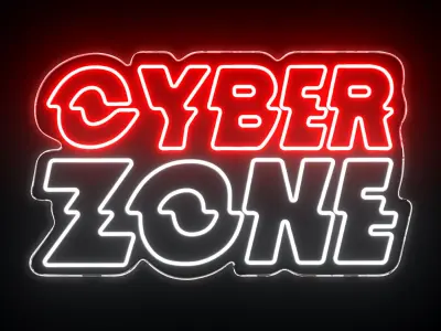 Cyber Zone Neon Sign 3D model