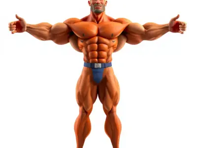 Muscular Heroic Figure model pack Low-poly 3D model