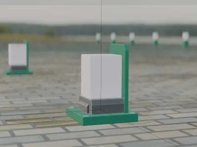 Street Light 8 Bollard 200mm Moss Green Version 2 Low-poly 3D model