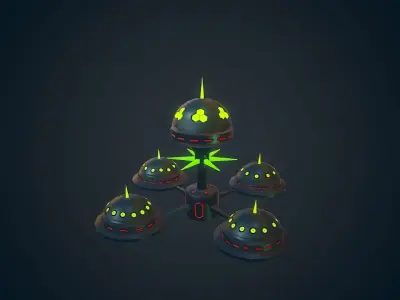 Sci-fi Building - 08 Low-poly 3D model