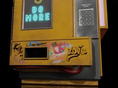 Cyberpunk Vending Machine Low-poly 3D model buy