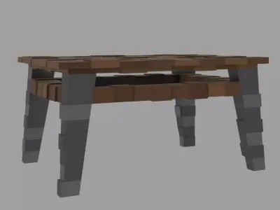 Low Poly Stylized Dining Table Game Ready Low-poly 3D model