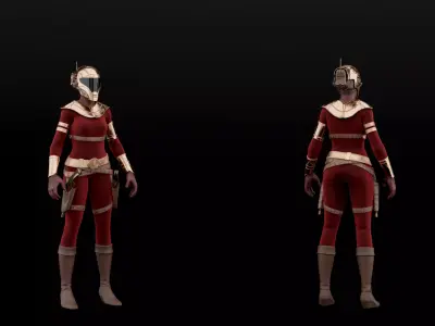 Zorii Bliss Female Character From Star Wars Rigged Low-poly 3D model