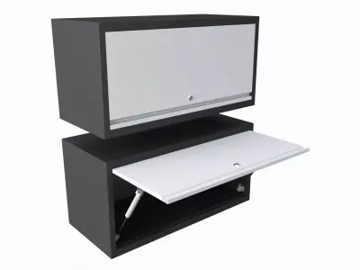 Metal Garage Wall Storage Shelves with Lock 3D model