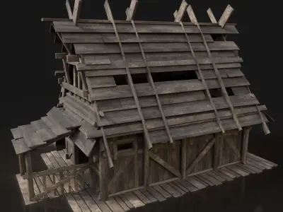 Next Gen AAA Medieval Fantasy Village Viking Huts Houses Pack Low-poly 3D model