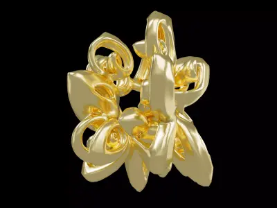 Abstract Flower Shape v1 001 Low-poly 3D model