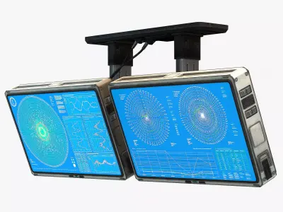 Sci Fi Monitors low poly  Low-poly 3D model