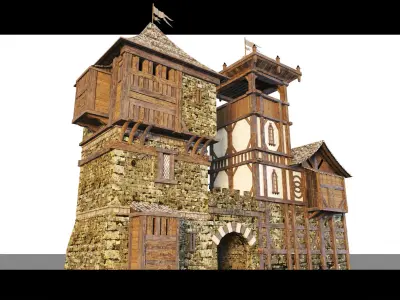 Medieval Gate- 3d Model 3D model