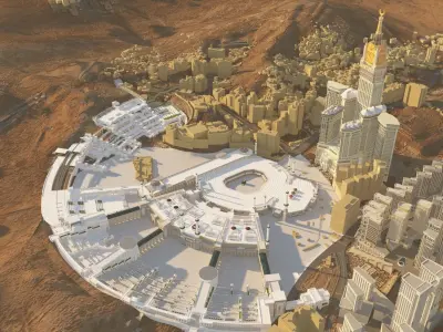 Mecca   royal tower mosque 3D model