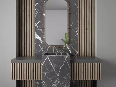 bathroom furniture set 75 3D model