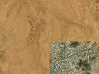 Mecca and the Red Sea coast of Saudi Arabia - tile n23 e42 3D model