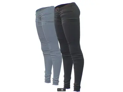 Skinny Fit Jeans - Casual Trouser - Pants  HighPoly Wear 3D model