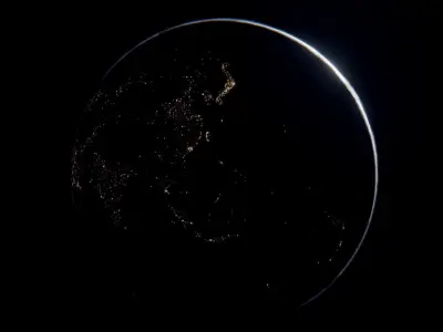 Simple Earth with lights 3D model