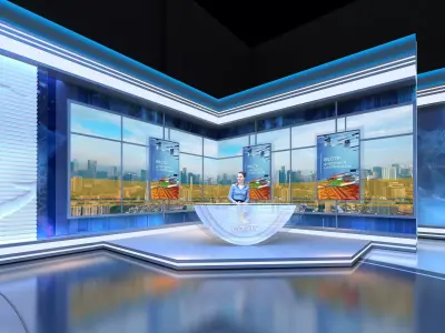  live broadcast studio Low-poly 3D model