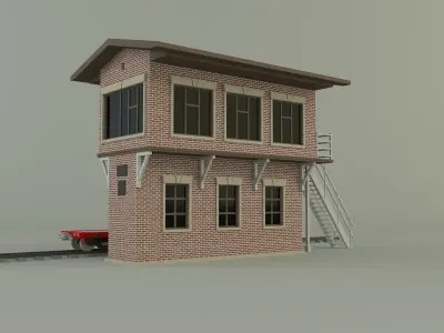 Train station building model 3D model