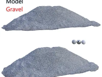 Ultra realistic Gravel Scan Low-poly 3D model