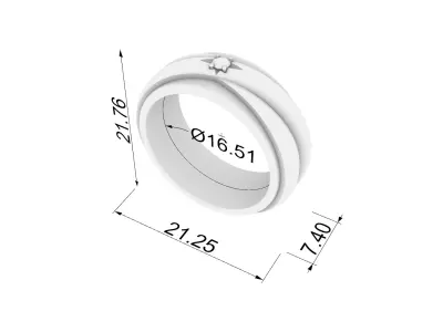Single Stone Bold Design Ring JDBCo 3D print model