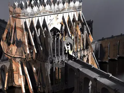 Marble Art Deco palace Cathedral Fantasy  3D model
