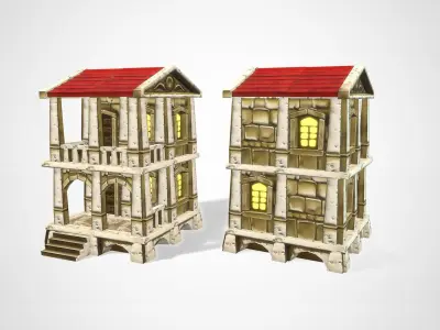 Rome RTS Fantasy Buildings Low-poly 3D model